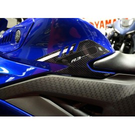 labelbike - 2 3D Side Stickers Resin Protector for Motorcycle Tank Compatible with Yamaha R3 2019-2025