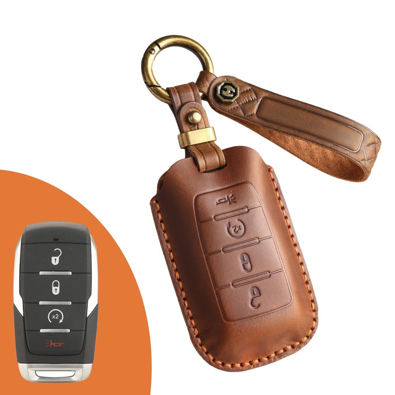 ontto Cowhide Car key cover fit for Dodge RAM 1500