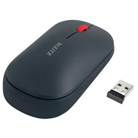 Leitz SureTrack Kabellose Bluetooth-Maus, Beidhändige Maus für Laptop/Computer, Bluetooth oder 2,4 GHz USB-A Dongle Anschluss, Windows, Android & Apple, Cosy Serie, Samtgrau, 65310089
