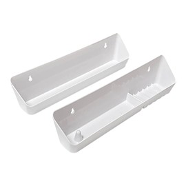 Aiwaiufu 14“ Kitchen Sink Front Trays Tip Out Tray Set Polymer Plastic White – 1 Pair