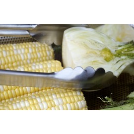 RSVP International Endurance BBQ Locking Tongs, 18" | Flip Burgers or Kabobs w/ Long Handle that Keeps Hands Safe from Fire | Made from Stainless Steel & Rosewood