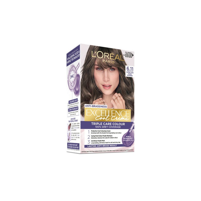 L'Oreal Excellence Cool Creme Permanent Hair Colour 6.11 Ultra Ash