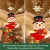 Christmas Snowman Tree Topper Projector, Lighted 3D Snowman Hat with