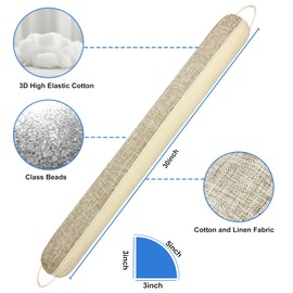 NABOWAN 38" Weighted Under Door Draft Stopper -Triangular Door Draft Blocker with Hook Loops for Easy Install, Save Energy, Home Room Essentials