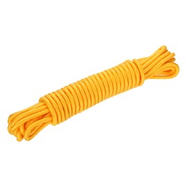 MECCANIXITY Polypropylene Rope Braid Cord 15M/49.2ft 3/8" Yellow for Indoor Outdoor Camping Clothes Line
