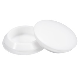 QUARKZMAN Pack of 2 Rubber Stoppers, Round Rubber Plugs with Snap Closure for 40 mm Hole, Hole Plugs Waterproof for Metal Pipe, Furniture End Caps Inserts, White