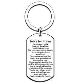 JMIMO Son in Law Keyring Birthday Christmas Gifts from Mother and Father in Law, One Size