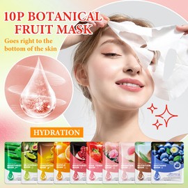 10 Pack Variety Facial Sheet Masks Skin Care Set, Hydrating Bulk Sheet Face Masks Skincare Gifts Set for Women Men, Long Lasting Moisturizing Face Masks Skin Care for All Skin Type（C2)