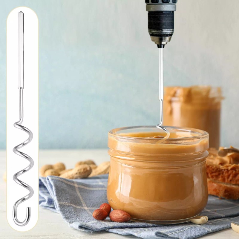 lasuroa Peanut Butter Stirrer 11.8 Inch Stainless Steel Nut Butter