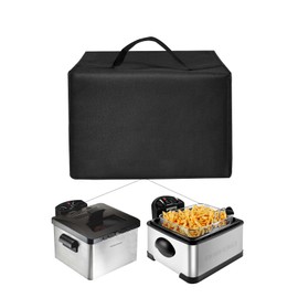 Heavy Duty Nylon Fryer Cover - Waterproof & Heat Resistant for Hamilton Beach, Elite Gourmet EDF-401T, Chefman 4.5L Deep Fryers (Black)
