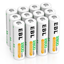 EBL EBL Rechargeable AA Batteries 2800mAh 1.2V Ni-MH AA Rechargeable Batteries 12 Pack