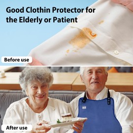 ZINGTERRA Adult Bibs with Crumb Catcher,3Pack Adjustable Bibs for Eating,Waterproof Washable Men Clothing Protectors,Reusable Large Feeding Bib for Women Elderly Seniors