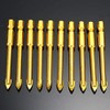 Boxonly 10Pcs Drill Bit Set Carbide Tungsten Tile Glass Ceramic