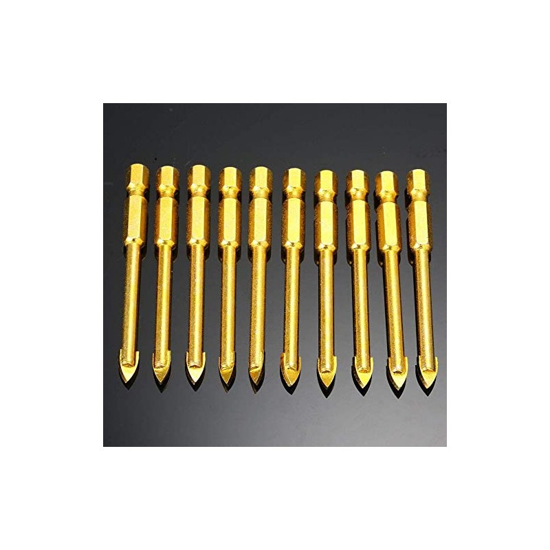 Boxonly 10Pcs Drill Bit Set Carbide Tungsten Tile Glass Ceramic