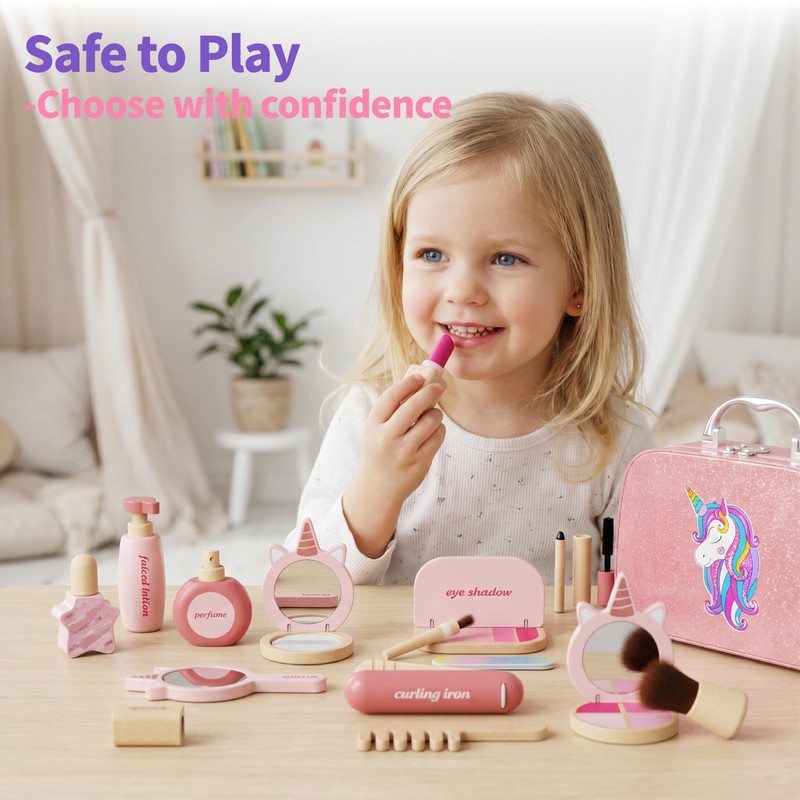 Unicorn Themed Pretend Play Makeup Kits for Girls 3-5 Year