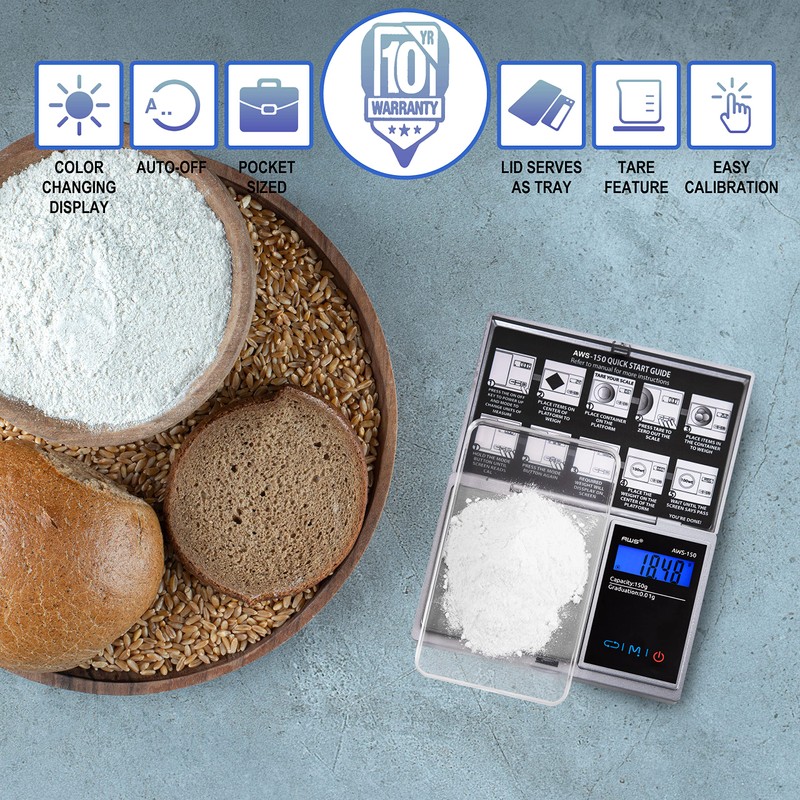 AWS Series 150gram Silver Digital Pocket Scale 150G X 0.01G