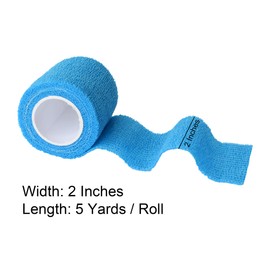 FEILIBAY 15 Pack Cohesive Wrap 2 Inch x 5 Yards Self Adherent Vet Tape for Pets, Elastic Self Adhesive Bandage Wrap for Sports, Finger, Wrist, Ankle (Blue)
