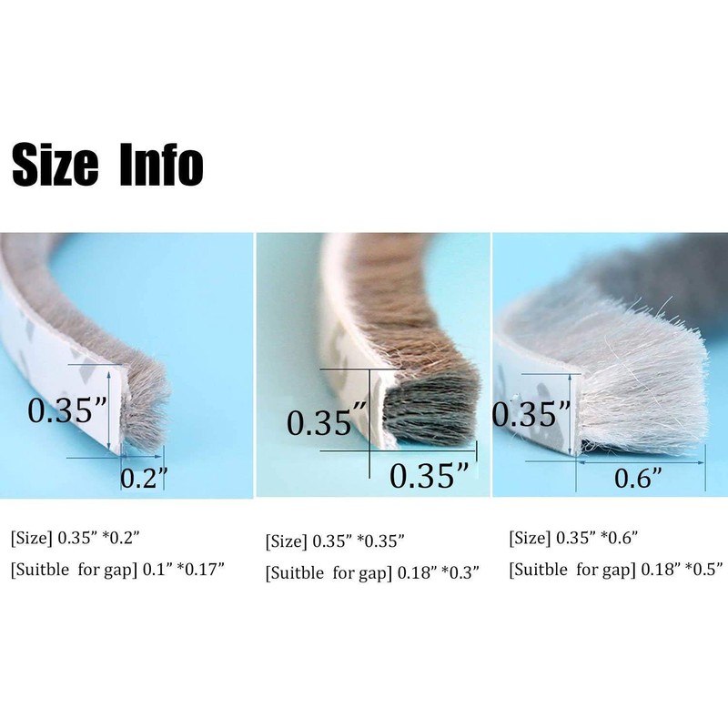 Tooperze Weather Stripping for Door,Self Adhesive Brush Window Seal Strip