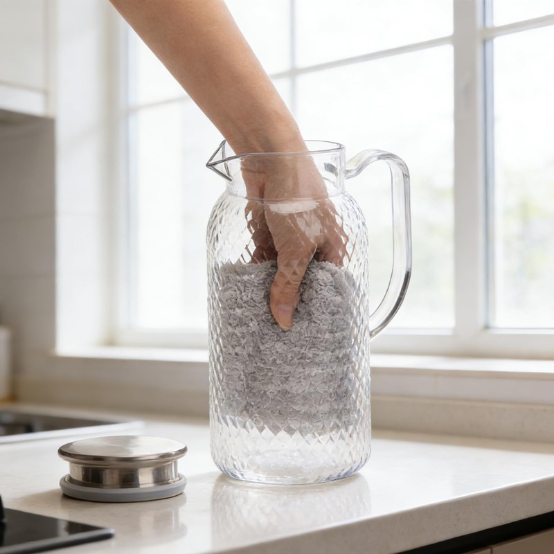 2 Pack 61 Oz BPA-Free Clear Plastic Pitchers with Lids