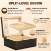 QCXWCJWD Wood Cigar Humidor with Hygrometer and Divider, Handcrafted Wood