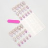 30Pcs Flower Press on Nails Short Almond Fake Nails with