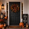 24 in Halloween Wreath for Front Door, Black Skeleton Spider
