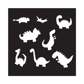 Cute Cartoon Dinosaurs Silhouette Kids Room Decal Wall Art Sticker Designs Vinyl Stickers for Home House Walls Rooms Windows Bedroom Decoration Size (28x28 inch)