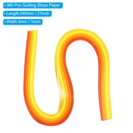 PATIKIL 540 x 3mm Rainbow Quilling Strips Paper,360 Pcs Origami Paper Quilling Strip for Art DIY Hand Craft Christmas, Gradient Yellow
