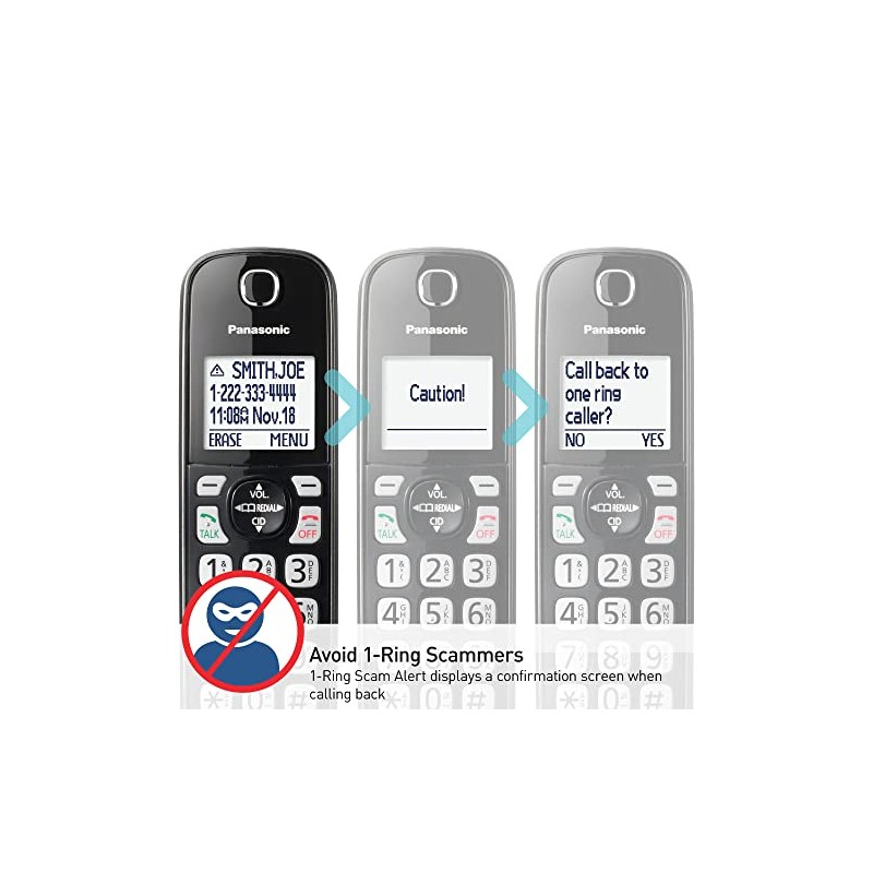 Panasonic Cordless Phone with Answering Machine, Advanced Call Block, Bilingual