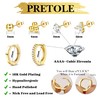 Dochais 6-8 Pairs of Stud Earrings Gold Silver Set 18K
