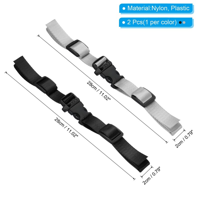 PATIKIL Backpack Belt Strap Set, 2 Pack Nylon Webbing Adjustable