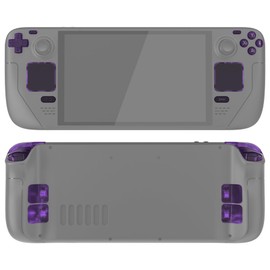 eXtremeRate Replacement Full Set Buttons for Steam Deck OLED Handheld Console, Clear Atomic Purple DIY Custom ABXY D-pad Trackpad Bumpers Triggers Buttons with Tools for Steam Deck OLED Console