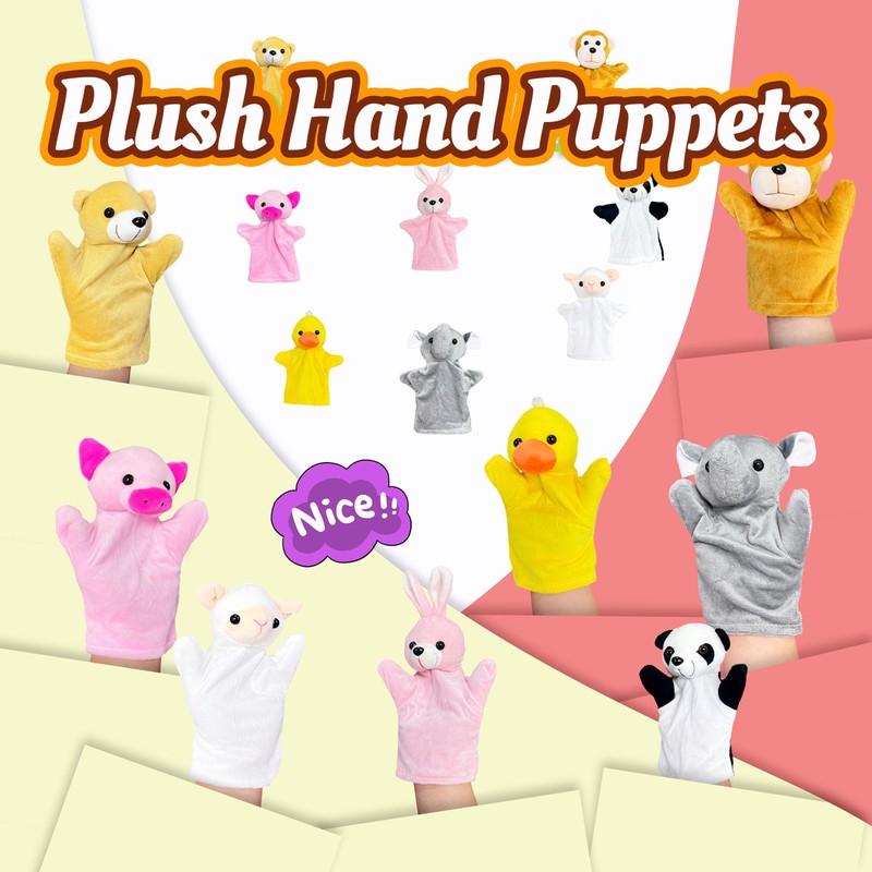 Brown Bear Hand Puppet Plush Toys (1 Pack) for Imaginative