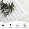 OVZME Berry White Shower Curtain, Embossed Textured Fabric Shower Curtain