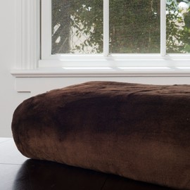 Bedford Home Coffee Solid Soft Heavy Thick Plush Mink Blanket 8 Pound, 81 inches x 91 inches