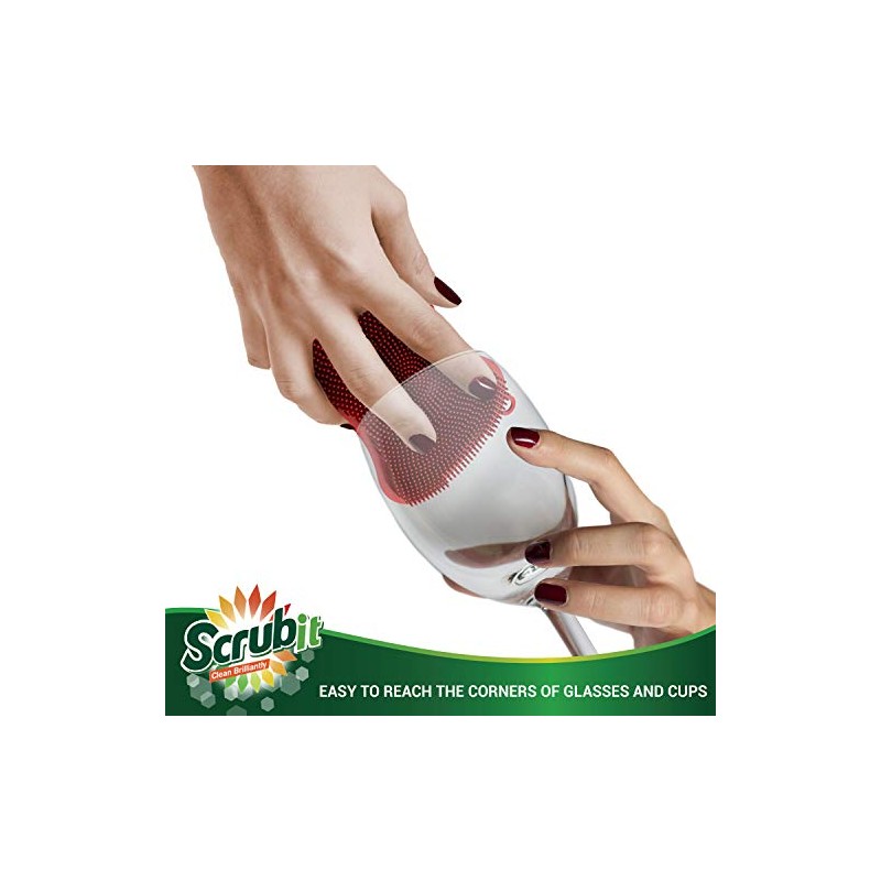 6 Pack Silicone Scrubbing Sponge by SCRUBIT - Real Silicon