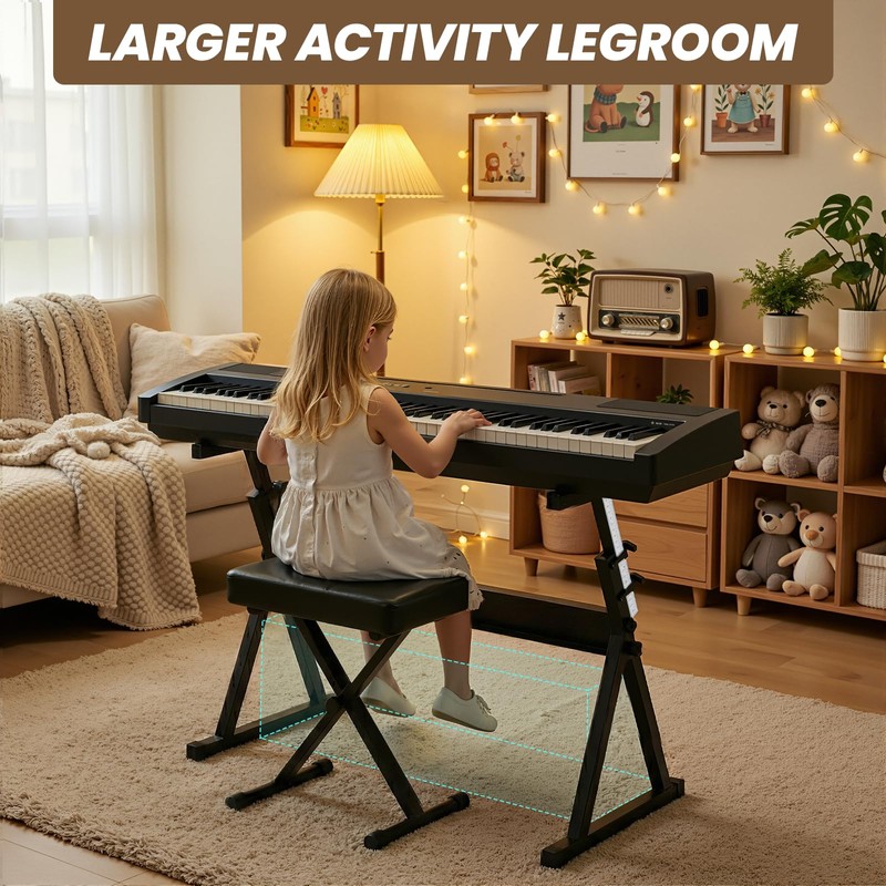 tipatyard Piano Keyboard Stand - Z Style Adjustable and Professional