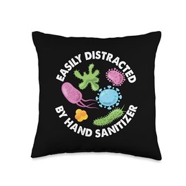 Easily Distracted By Hand Sanitizer Germaphobia Throw Pillow