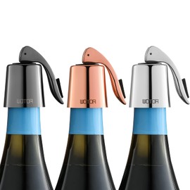 WOTOR Wine Stoppers Stainless Steel Wine Bottle stopper Plug with Silicone Reusable Wine Saver Leak proof Keep Fresh Triple Color 3 pack