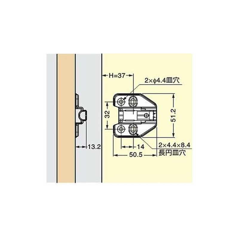Sugatsune Industrial Lamp Mark Mounting Plate 150-P6W-32TH+4 150-P6W-32TH+4