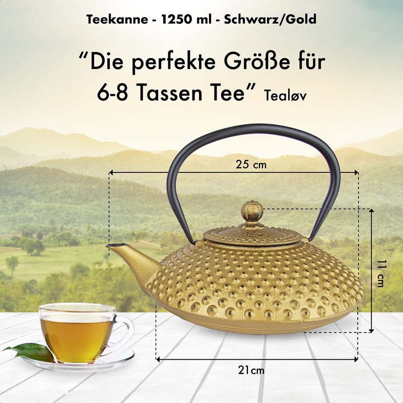 Tealøv Cast Iron Teapot 1.25 Litres | Cast Iron Teapot