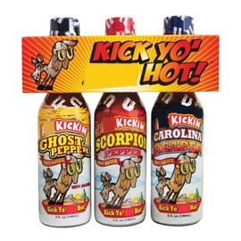 Kick Yo' As Hot Sauce Bottles Gift Set - Ghost Pepper, Scorpion and Carolina Reaper Hot Sauces - Try if you dare! – Perfect Stocking Stuffers or Christmas Gifts for the Hot Sauce Fan