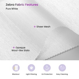 Custom Motorized Zebra Blinds for Window: Astomi Cordless Roller Shade with Remote Control, Smart Blinds Works with Google Home, Alexa, Size W: 22''- 97, H:22''-115'' (Pure White)