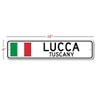 Lucca, Tuscany - Italian Flag Sign - Metal Novelty Sign
