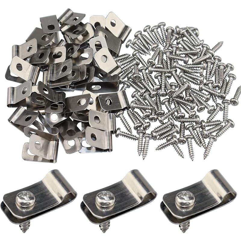 100PCS Stainless Steel Iron Wire Mesh Clips for Gabion Baskets,