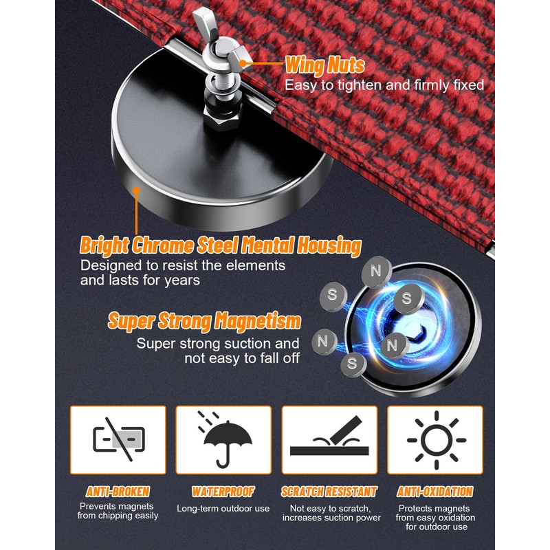 EilxMag 4Pack 1.43" Strong Round Base Magnet, 25LBS+ Heavy Duty