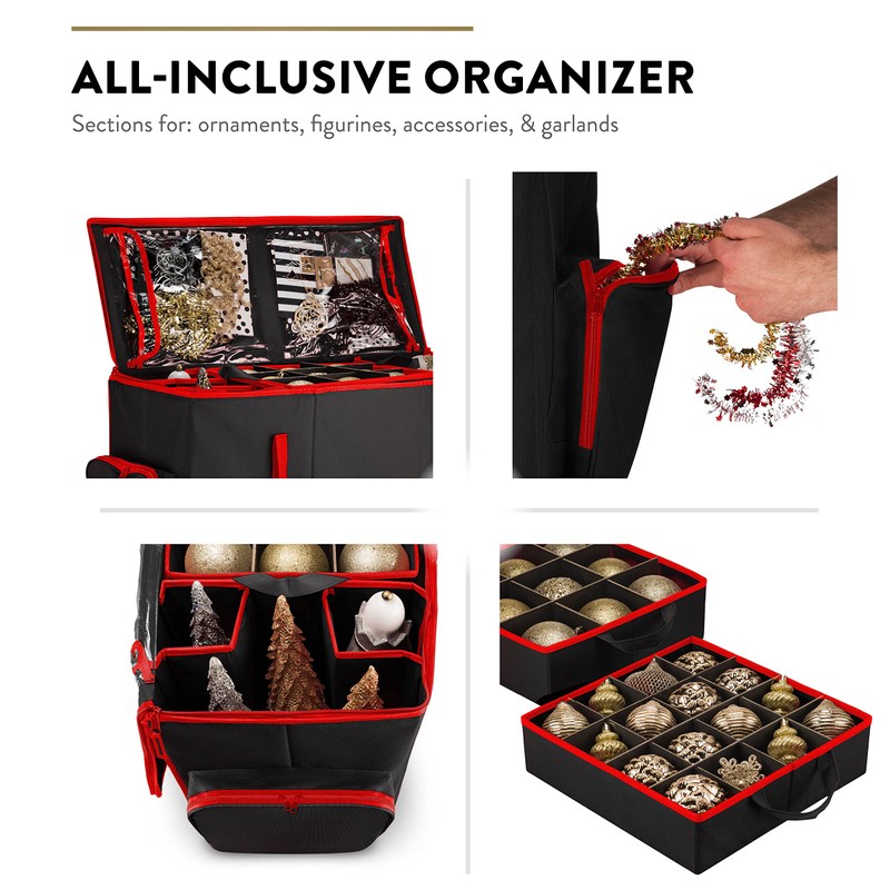 ZOBER All in One Christmas Ornament Storage Box & Decoration