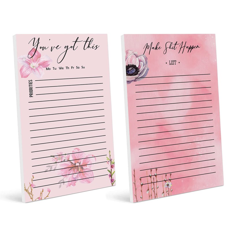Inkdotpot Pack Of 2 Daily Planner List Undated Notepads, Memo