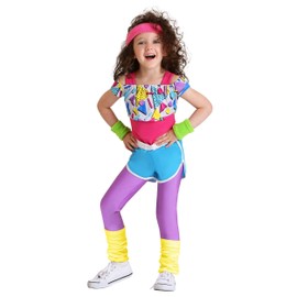 Toddler Girl's Work It Out 80's Costume Retro Workout Outfit 18 MO