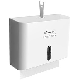 PLUSSEN Paper Towel Dispenser Wall Mount with Key Lock, Multifold C-Fold Hand Towel Dispenser Holder